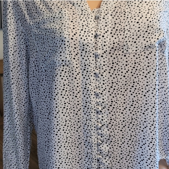 Velvet Heart White w/Black Polka-dots Collar - V-neck - Picture 14 of 16